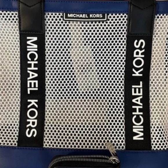 Michael Kors Danika Mesh Tote Sapphire/Black - Picture 7 of 11